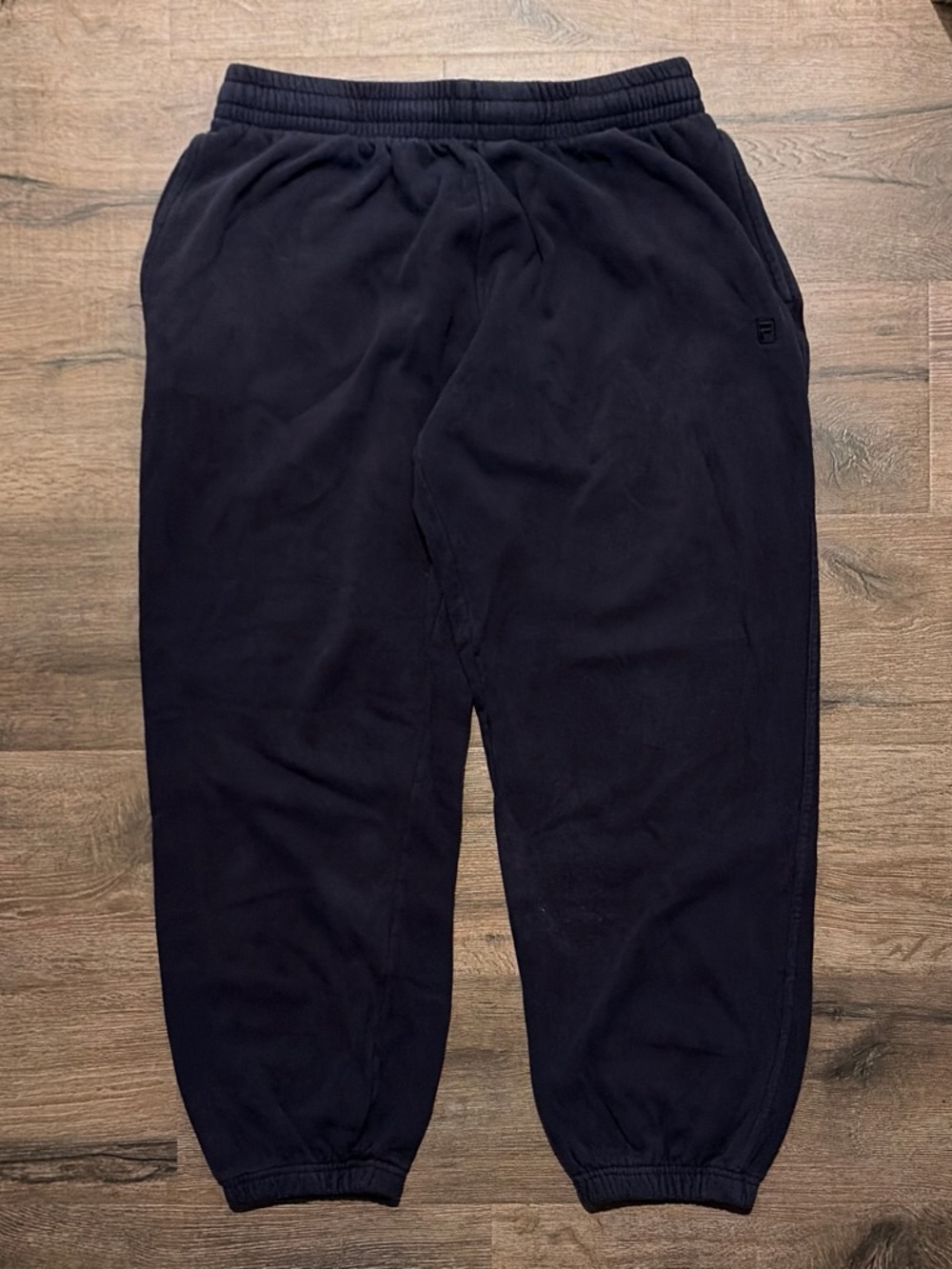 Vintage Fila Navy Blue Cuffed Sweatpants Large